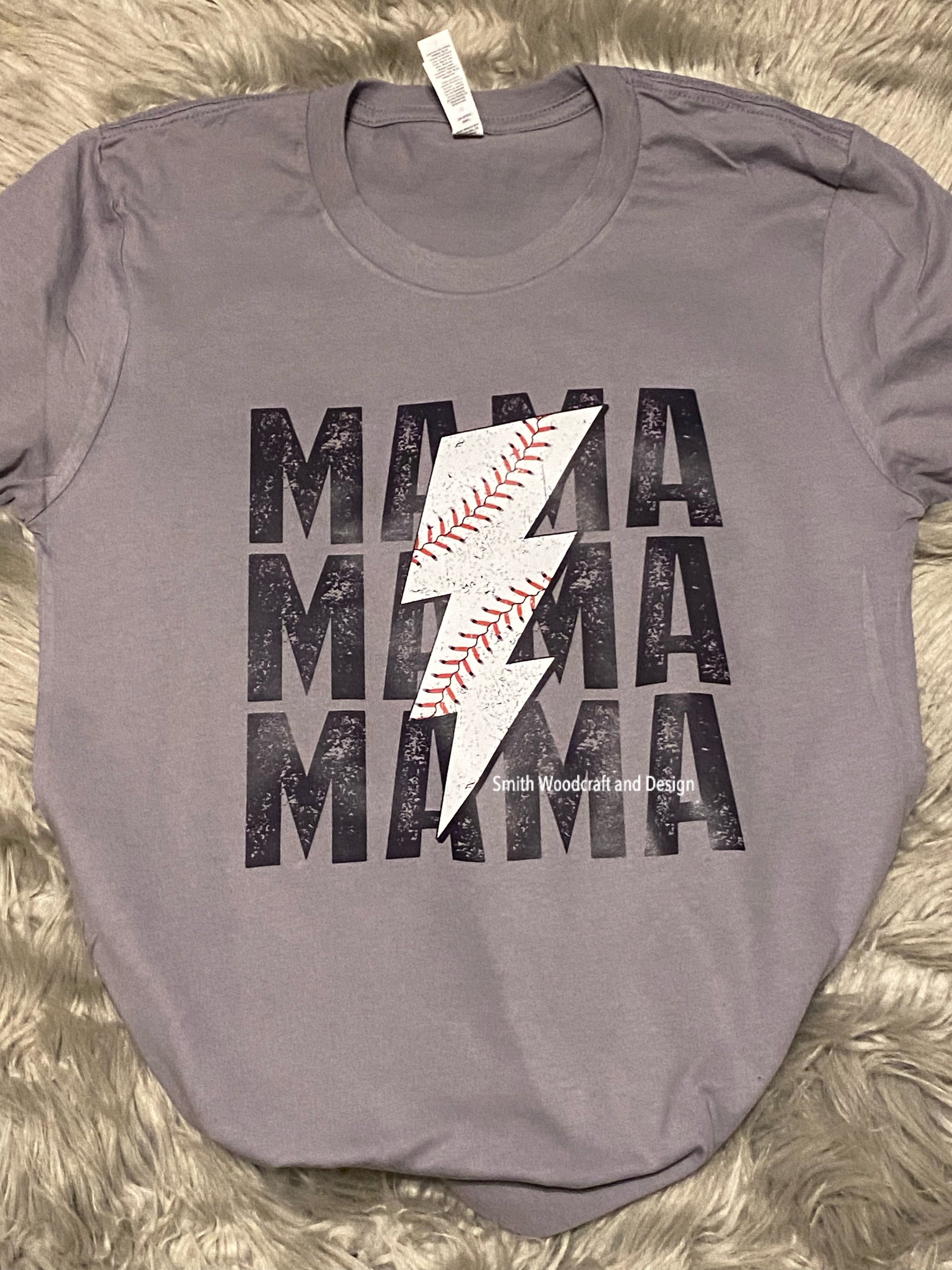 Baseball Mama Lightning Bolt Smith Woodcraft And Design
